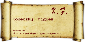 Kopeczky Frigyes névjegykártya